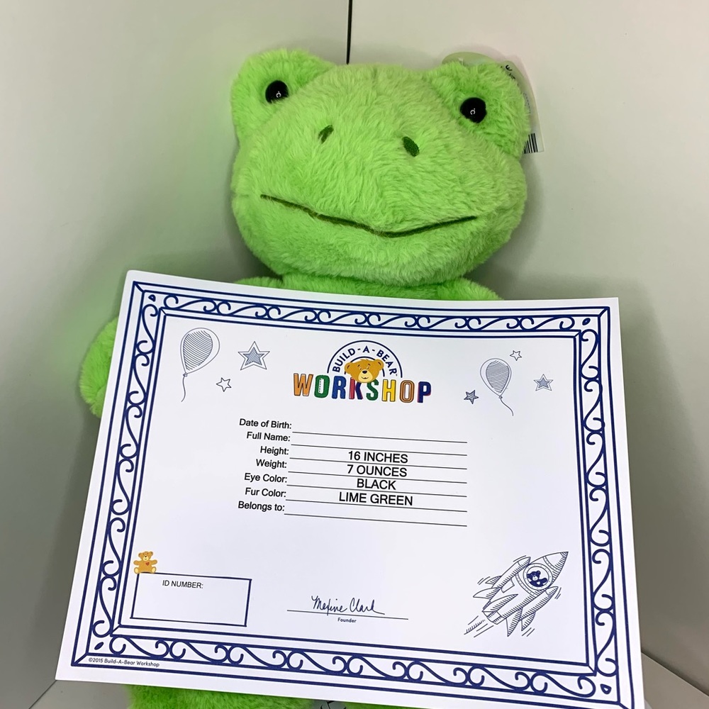 Green Spring Frog Build-A-Bear Stuffed Exclusive